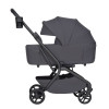 Carrello Magia 2.0 CRL-6655 - lekki wózek dziecięcy 2w1, kompaktowy wózek podróżny, gondola składana razem ze stelażem do rozmiarów bagażu podręcznego • Elm Grey