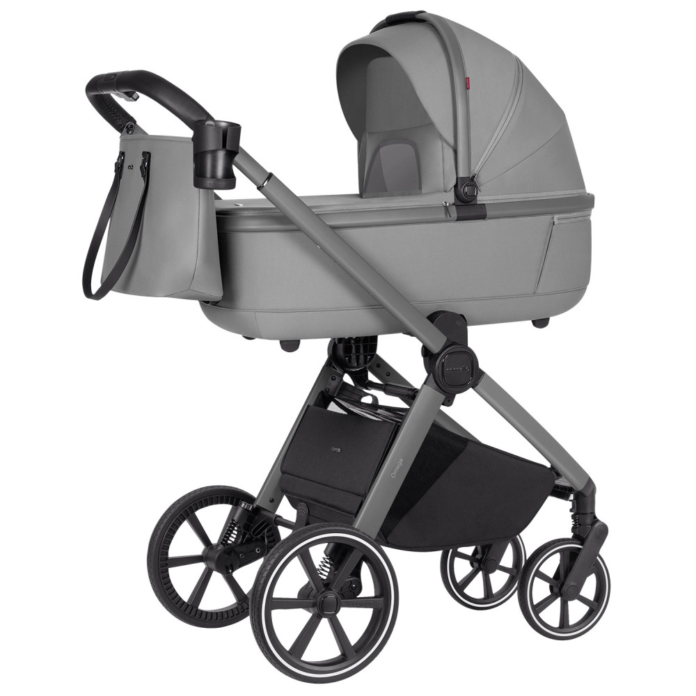 Carrello Omega CRL-6531 - універсальна модульна коляска 2в1 з двоступеневою амортизацією та телескопічною ручкою • Cliff Grey