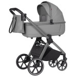 Carrello Omega CRL-6531 - uniwersalny wózek modułowy 2w1 z dwustopniową amortyzacją i teleskopową rączką • Cliff Grey