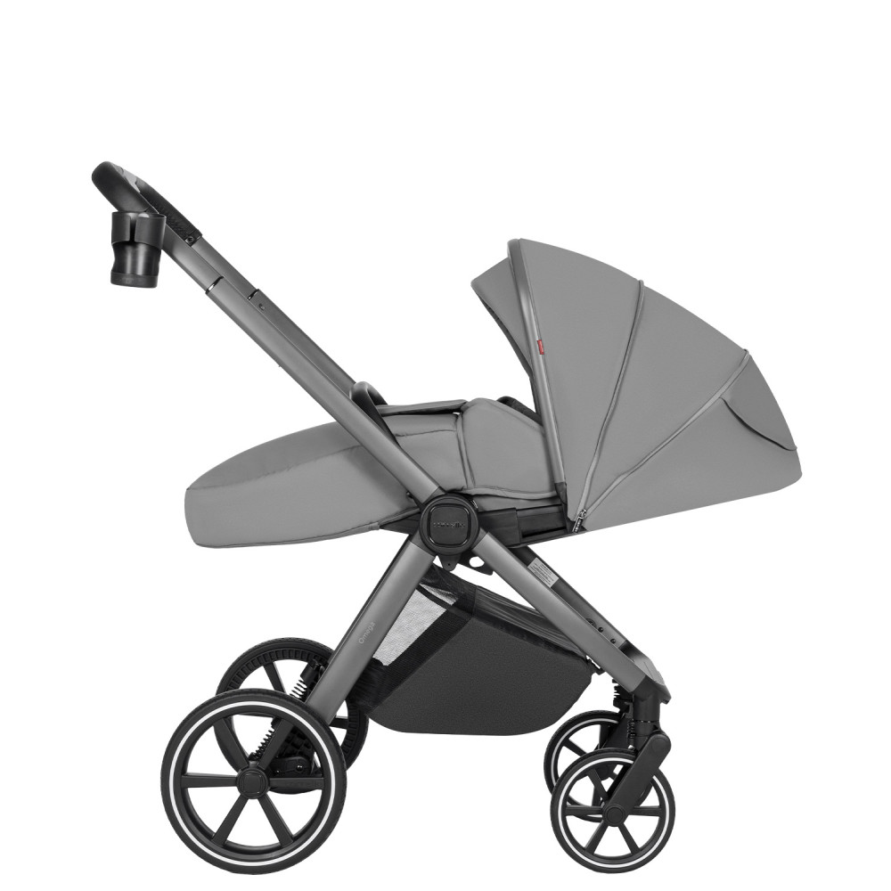 Carrello Omega CRL-6531 - універсальна модульна коляска 2в1 з двоступеневою амортизацією та телескопічною ручкою • Cliff Grey