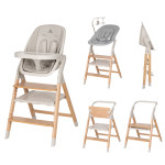 Carrello Ergo CRL-16701 - krzesełko do karmienia, leżaczek dla niemowlaka, wieża edukacyjna (kitchen helper/pomocnik kuchenny) do 75 kg, krzesełko dziecięce • Linen Beige