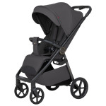 Carrello Bravo Carbon 2026 CRL-5530 - wózek spacerowy całoroczny z lampką LED, ulepszona amortyzacja, magnetyczne zapięcie pasów, rączka teleskopowa • Lumber Grey