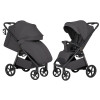 Carrello Bravo Carbon 2026 CRL-5530 - wózek spacerowy całoroczny z lampką LED, ulepszona amortyzacja, magnetyczne zapięcie pasów, rączka teleskopowa • Lumber Grey