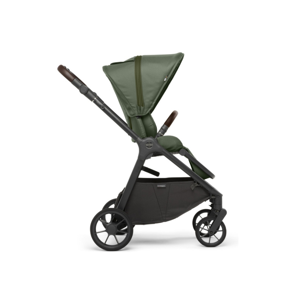 Mast M.7 - wózek spacerowy premium z odwracanym siedziskiem, kompaktowe składanie, koła ETPU • Green