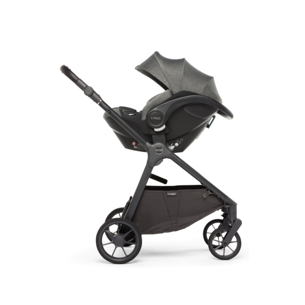 Mast M.7 - wózek spacerowy premium z odwracanym siedziskiem, kompaktowe składanie, koła ETPU • Dark Grey