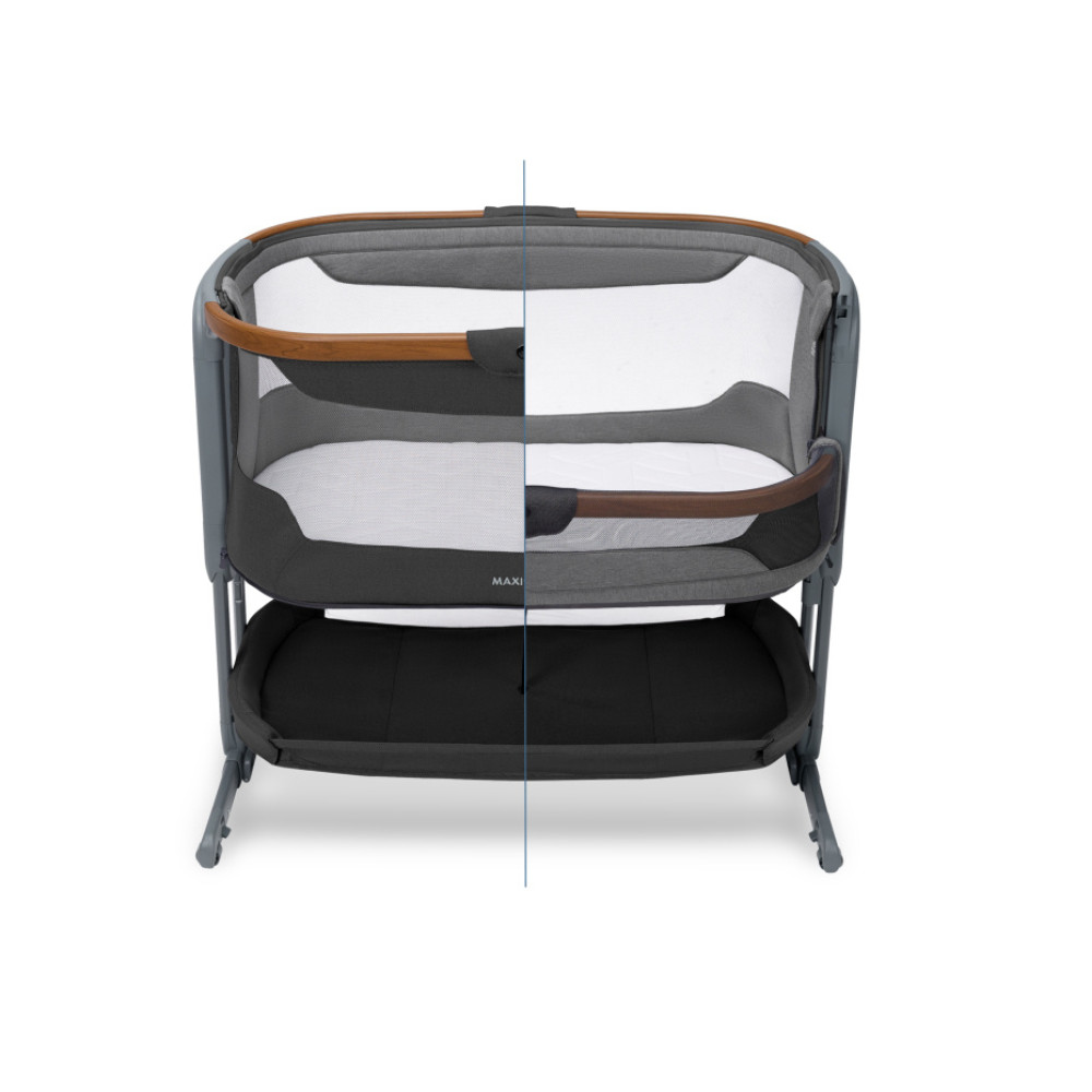 Maxi Cosi Iora Pro - łóżeczko dostawne 2w1, składane, z kołysaniem i 5 poziomami wysokości (0 - 6mc / 0 - 9kg) • Elegance Graphite