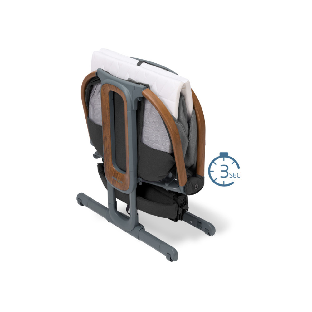 Maxi Cosi Iora Pro - łóżeczko dostawne 2w1, składane, z kołysaniem i 5 poziomami wysokości (0 - 6mc / 0 - 9kg) • Elegance Graphite