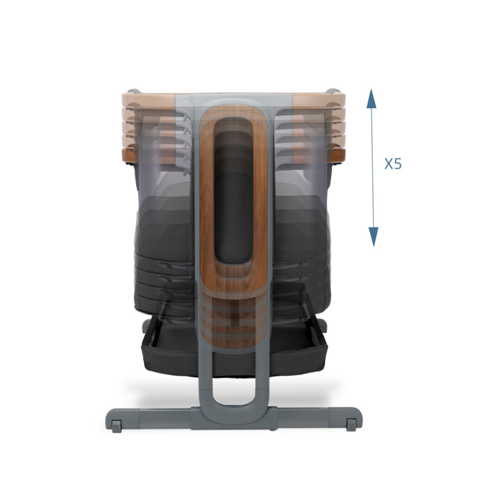 Maxi Cosi Iora Pro - łóżeczko dostawne 2w1, składane, z kołysaniem i 5 poziomami wysokości (0 - 6mc / 0 - 9kg) • Elegance Graphite