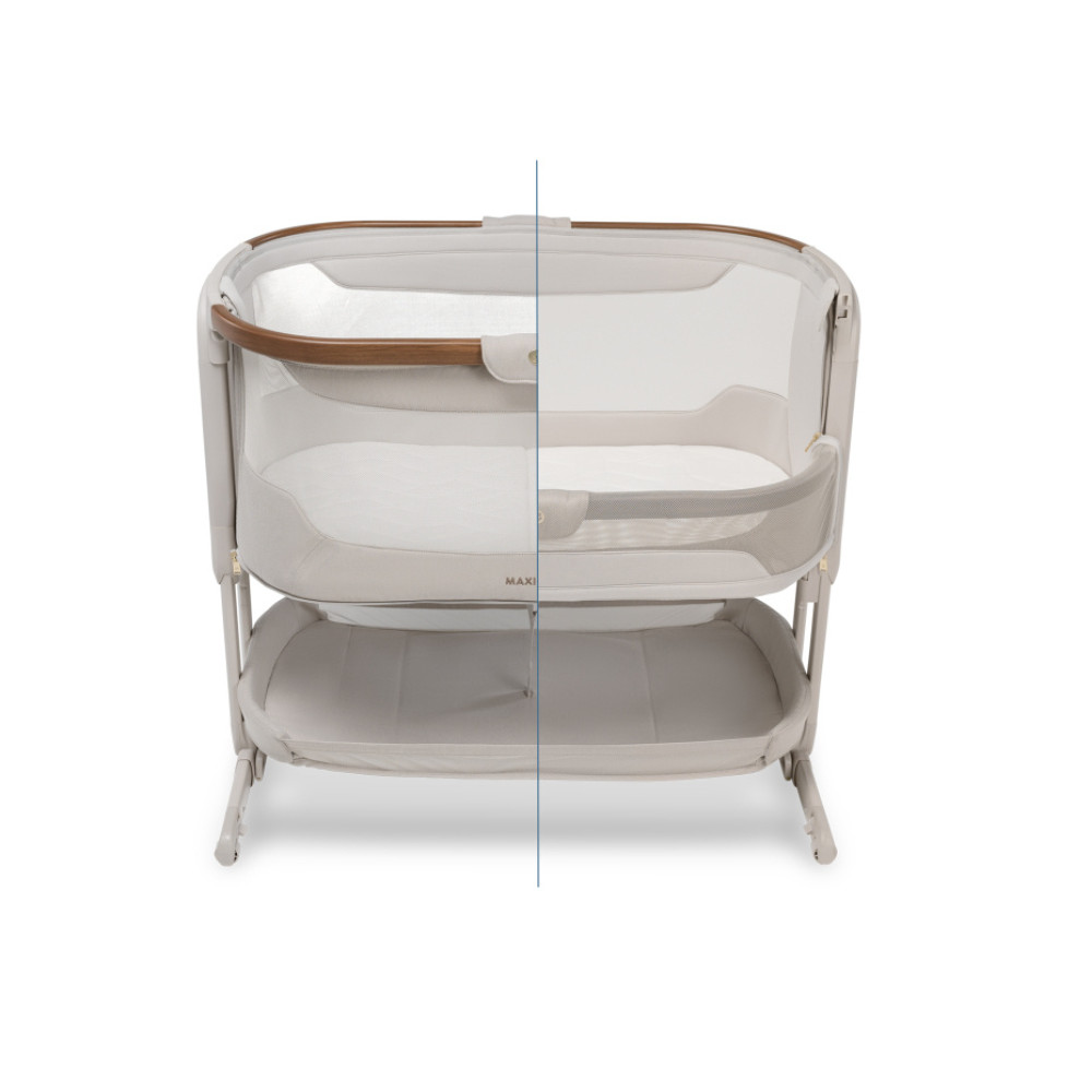 Maxi Cosi Iora Pro - łóżeczko dostawne 2w1, składane, z kołysaniem i 5 poziomami wysokości (0 - 6mc / 0 - 9kg) • Elegance Beige