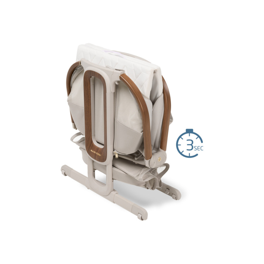 Maxi Cosi Iora Pro - łóżeczko dostawne 2w1, składane, z kołysaniem i 5 poziomami wysokości (0 - 6mc / 0 - 9kg) • Elegance Beige