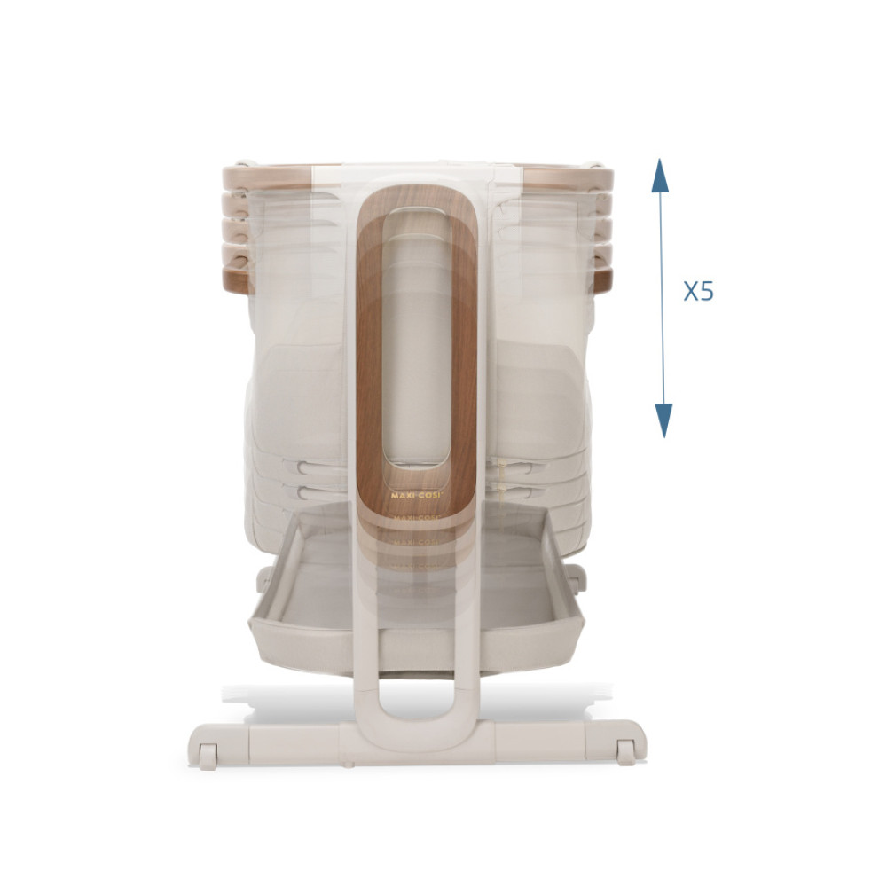 Maxi Cosi Iora Pro - łóżeczko dostawne 2w1, składane, z kołysaniem i 5 poziomami wysokości (0 - 6mc / 0 - 9kg) • Elegance Beige