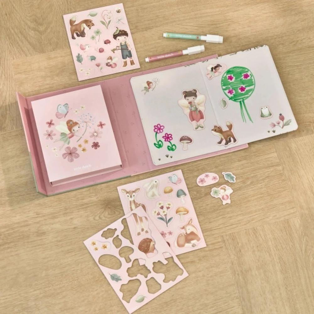 Little Dutch - magnetyczna książeczka kreatywna Magnet & Draw • Rosa & Friends