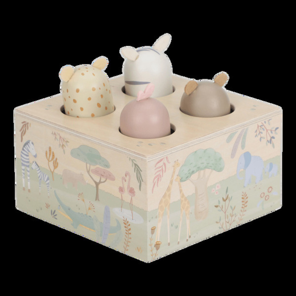 Little Dutch - drewniana zabawka pop-up Safari Friends (LD7465) • 12 mc+