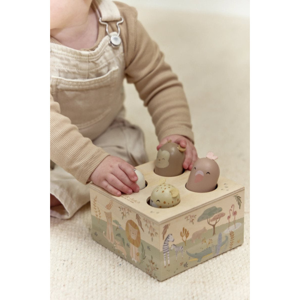Little Dutch - drewniana zabawka pop-up Safari Friends (LD7465) • 12 mc+