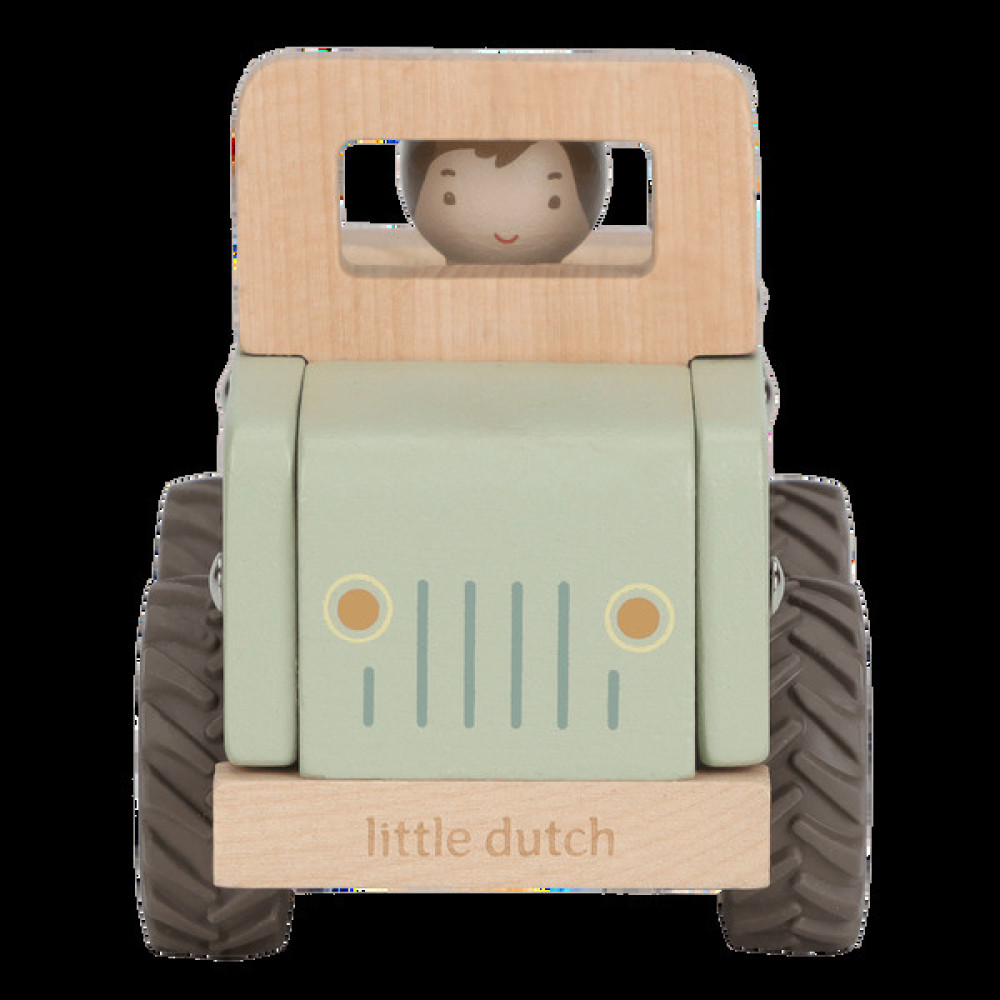 Little Dutch - drewniany samochód zielony Safari Friends (LD7484) • 18 mc+