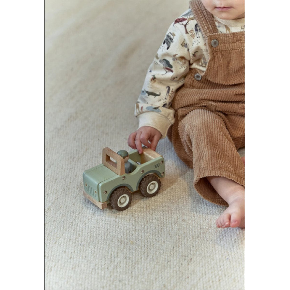 Little Dutch - drewniany samochód zielony Safari Friends (LD7484) • 18 mc+