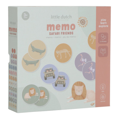 Little Dutch - gra memo Safari Friends (LD7486) • 3 lata+