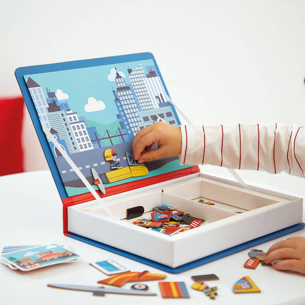 Janod - magnetyczna układanka Straż pożarna Magnetibook (J02583) • 3-8 lat