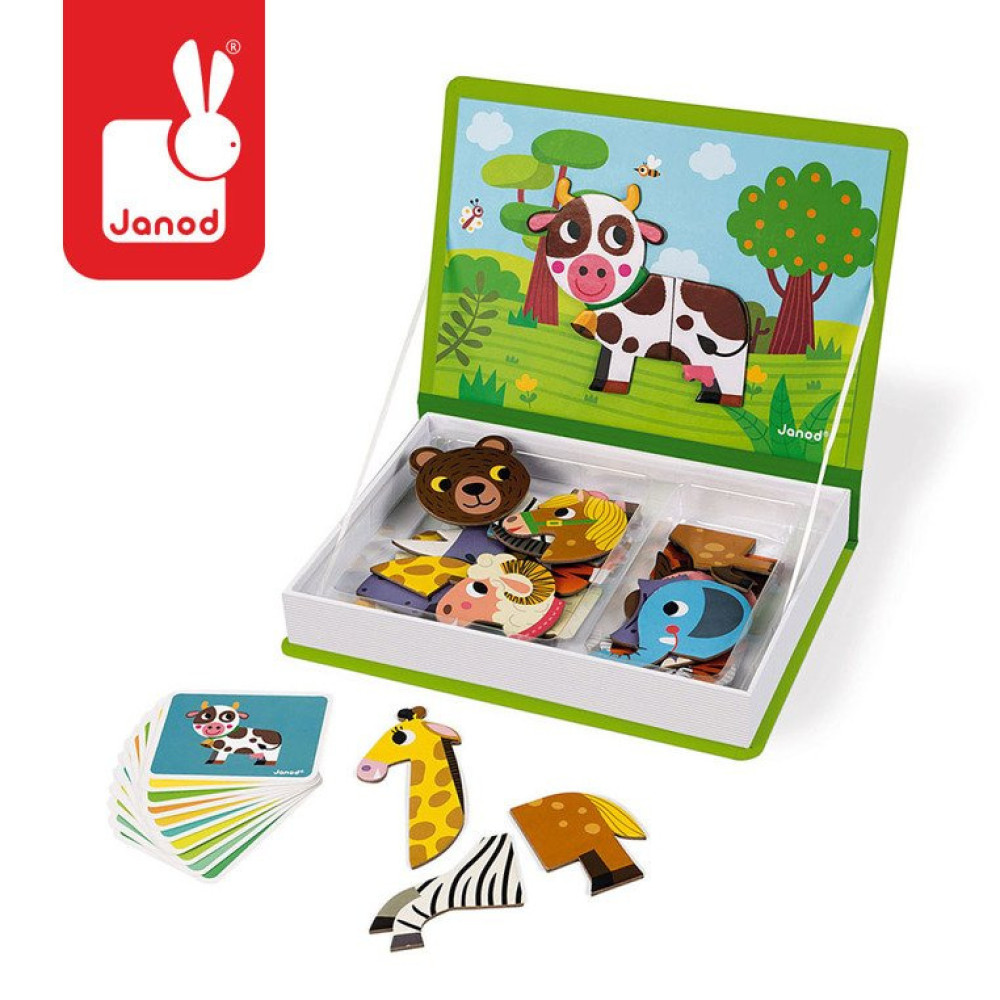 Janod - magnetyczna układanka Zwierzęta Magnetibook (J02723) • 3 lata+