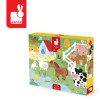 Janod - puzzle sensoryczne dotykowe Farma 20 elementów (J02491) • 2 lata+