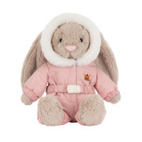 Jellycat - króliczek Bashful Bunny 'Snow Suit' w kombinezonie (BAS3BSKI) • Beżowy
