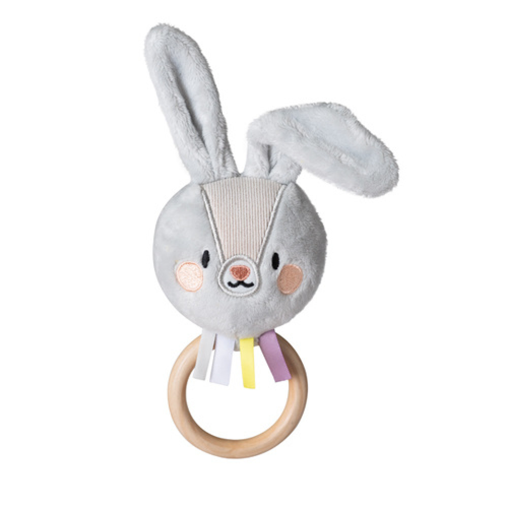 Taf Toys - grzechotka króliczek Rylee z drewnianym kółkiem (13025) • 0 mc+