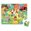 Janod - puzzle w walizce Dzień na farmie 24 elementy (J02603) • 3 lata+