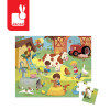 Janod - puzzle w walizce Dzień na farmie 24 elementy (J02603) • 3 lata+