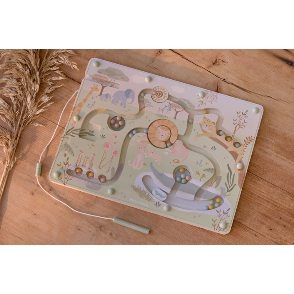 Little Dutch - labirynt magnetyczny Safari Friends (LD7464) • od 18 miesięcy
