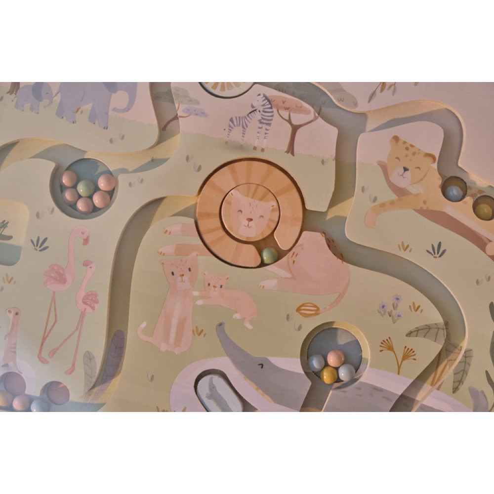 Little Dutch - labirynt magnetyczny Safari Friends (LD7464) • od 18 miesięcy