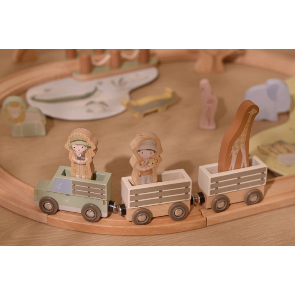 Little Dutch - pociąg z torami Safari Friends (LD7451) • od 18 miesięcy