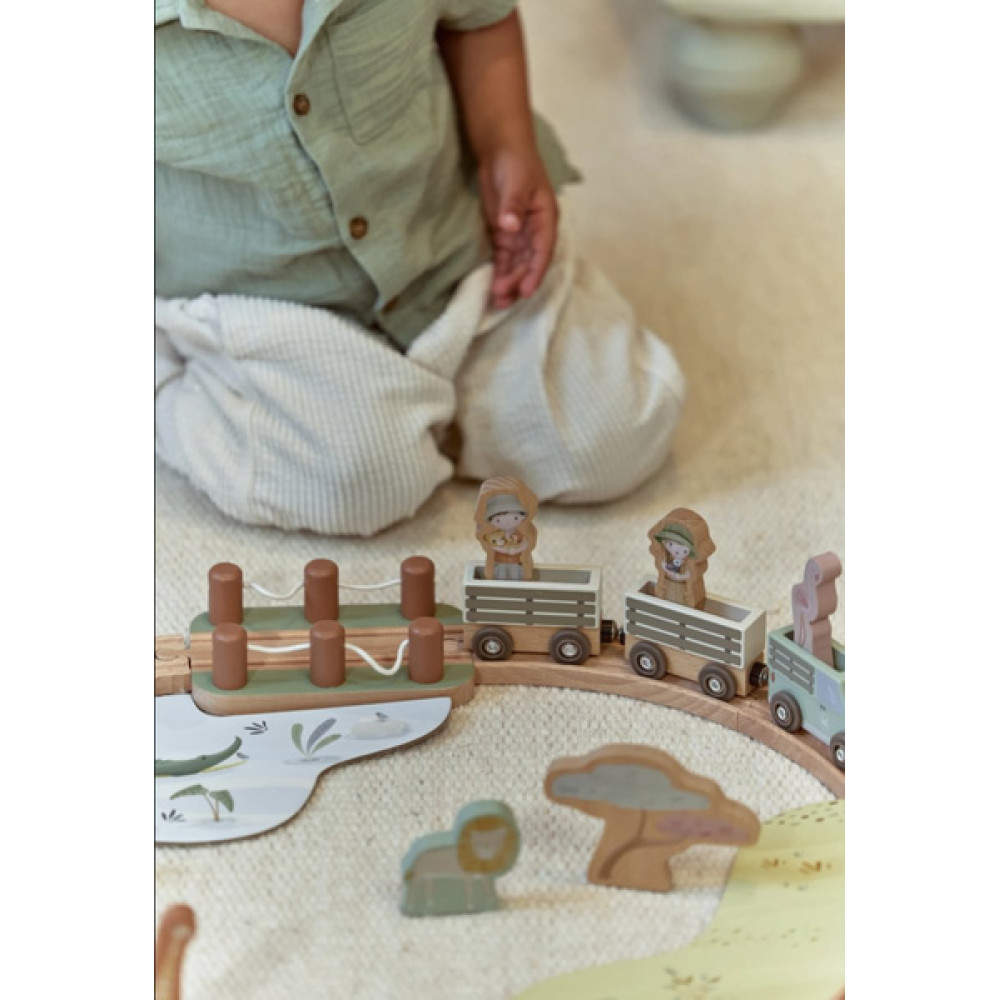 Little Dutch - pociąg z torami Safari Friends (LD7451) • od 18 miesięcy