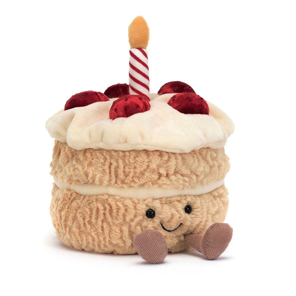 Jellycat - tort urodzinowy ze świeczką, maskotka pluszowa (A2BC) • od urodzenia