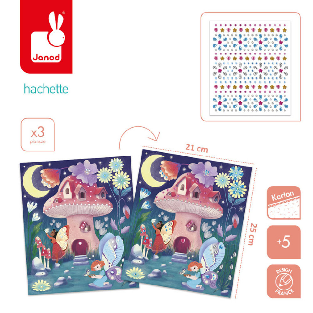 Janod - zestaw artystyczny z cyrkoniami Czarodziejskie wróżki Magic Fairies (J09170) • 5 lat+
