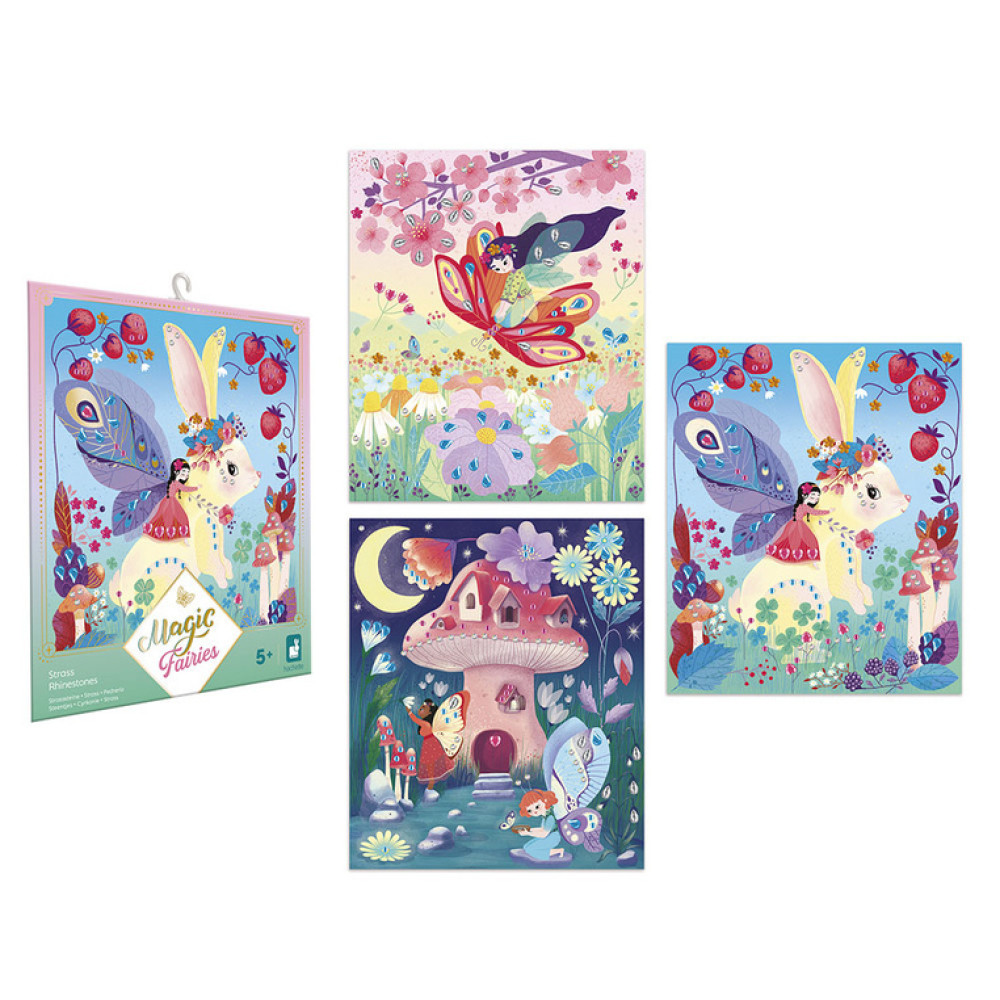 Janod - zestaw artystyczny z cyrkoniami Czarodziejskie wróżki Magic Fairies (J09170) • 5 lat+