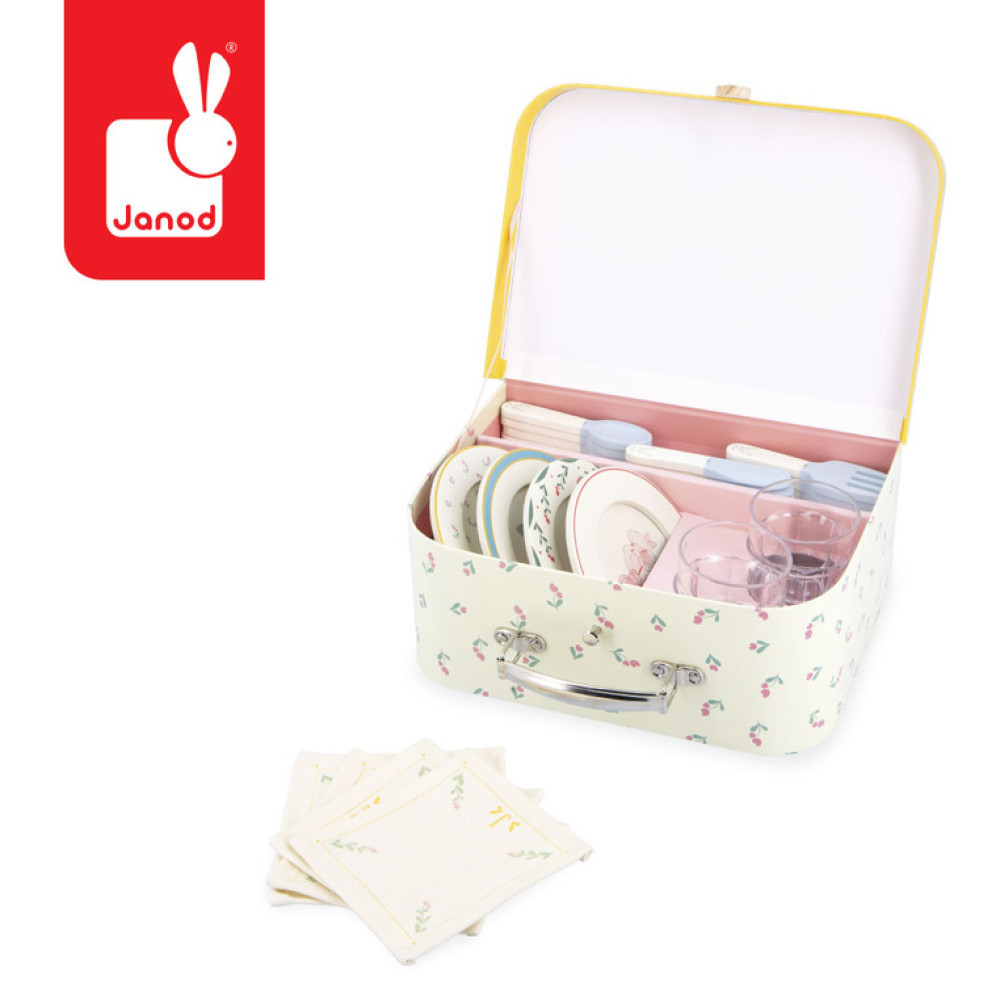 Janod - zestaw piknikowy w walizce Shiny Grandma (J06637) • 3 lata+