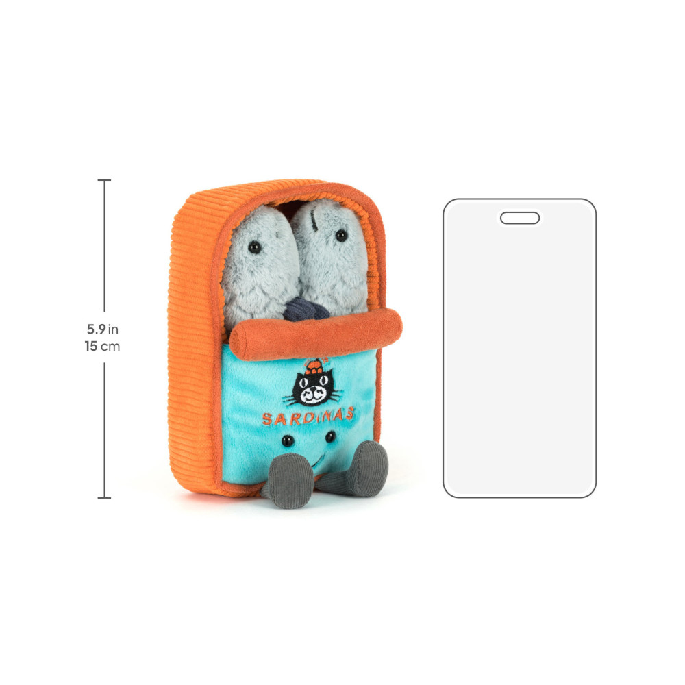 Jellycat - puszka sardynek Amuseables Sardine Tin (A4SDT) • Srebrno-błękitna Jellycat - puszka sardynek Amuseables Sardine Tin (A4SDT) • Srebrno-błękitna
