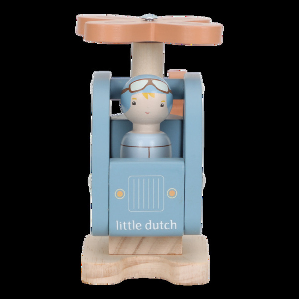 Little Dutch - drewniany helikopter z pilotem (LD2552) • od 2 lat