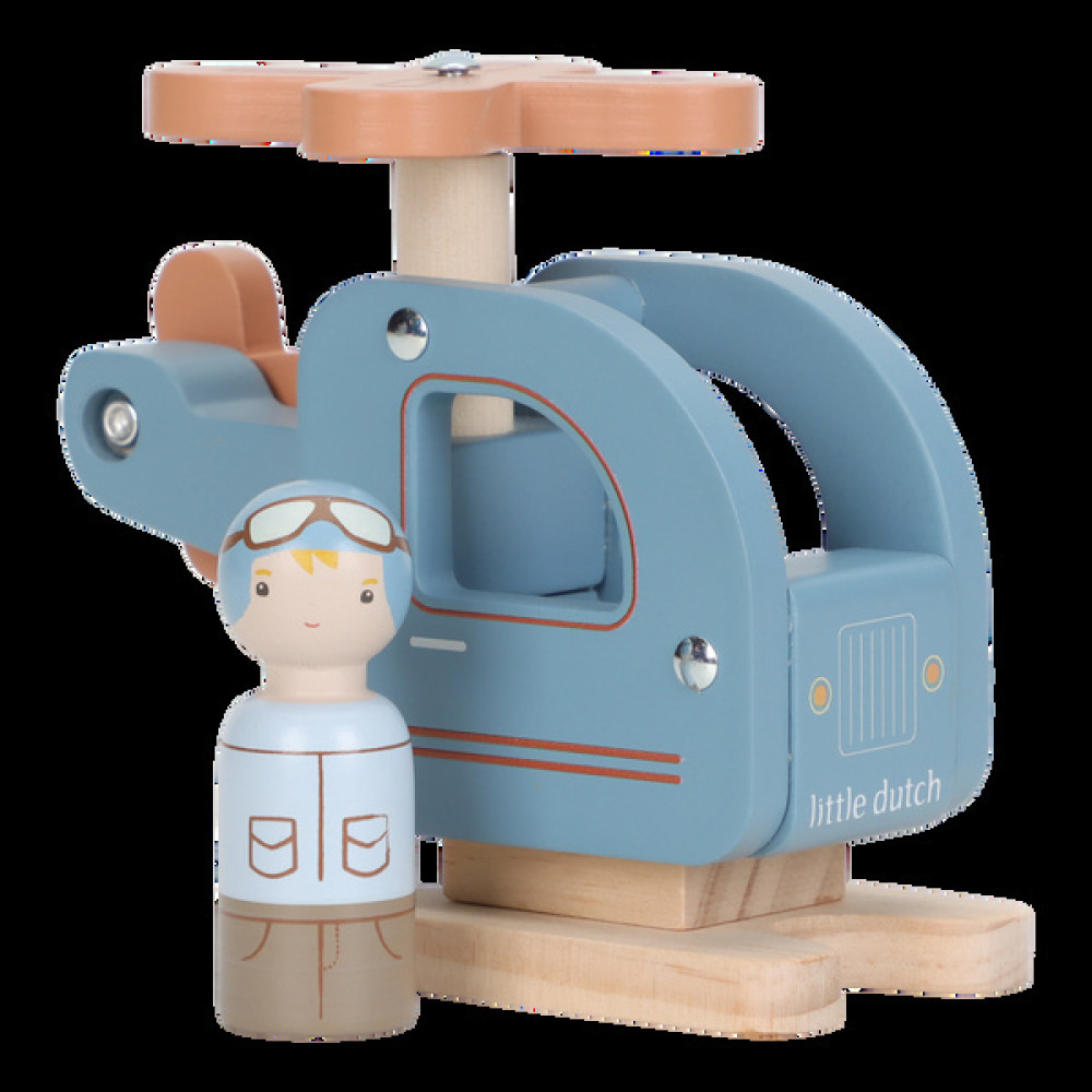 Little Dutch - drewniany helikopter z pilotem (LD2552) • od 2 lat