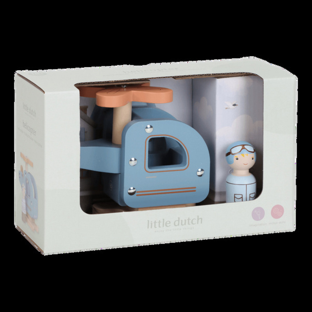 Little Dutch - drewniany helikopter z pilotem (LD2552) • od 2 lat