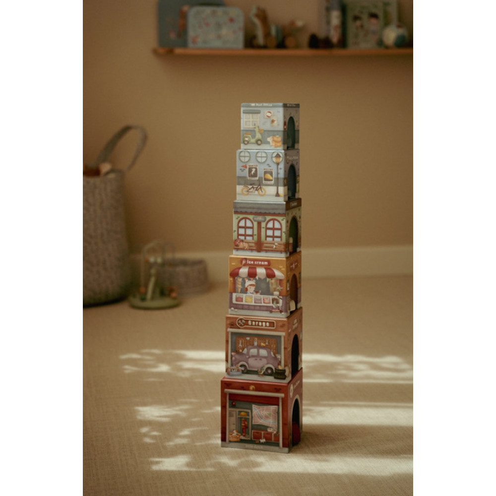 Little Dutch - wieża do układania z 6 autkami FSC (LD2525) • od 1 roku