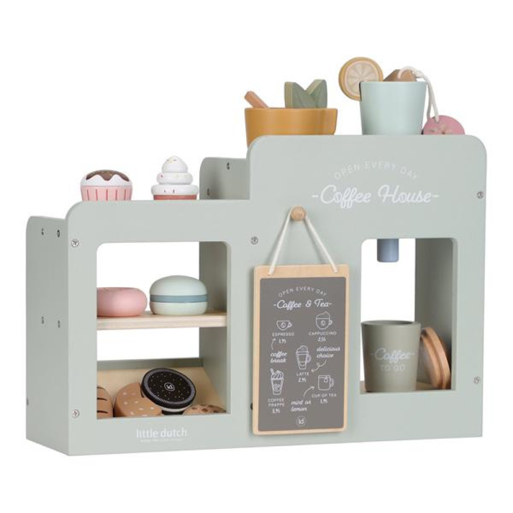 Little Dutch - drewniana kawiarenka FSC z akcesoriami (LD2508) • 3 lata+