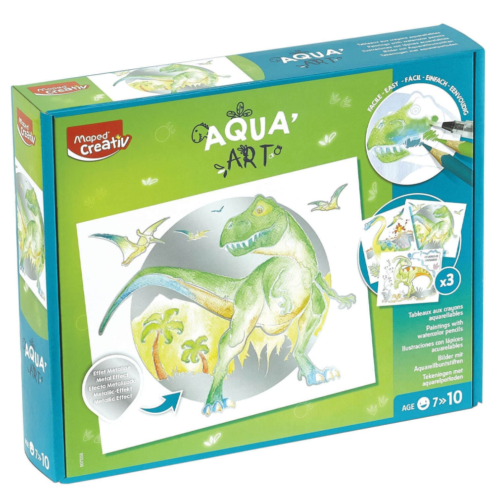 Maped - zestaw Aqua'Art obrazy akwarelowe dinozaury (907058) • 7 lat+