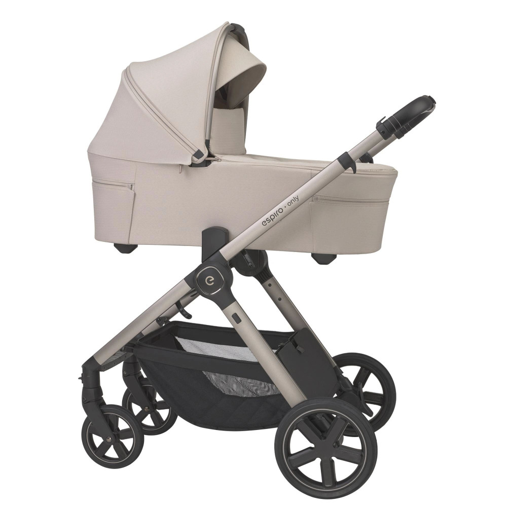 Espiro Only - lekki wózek dziecięcy 2w1, potrójna wentylacja gondoli, teleskopowa rączka, dwustronne siedzisko • 519 Vanilla Beige