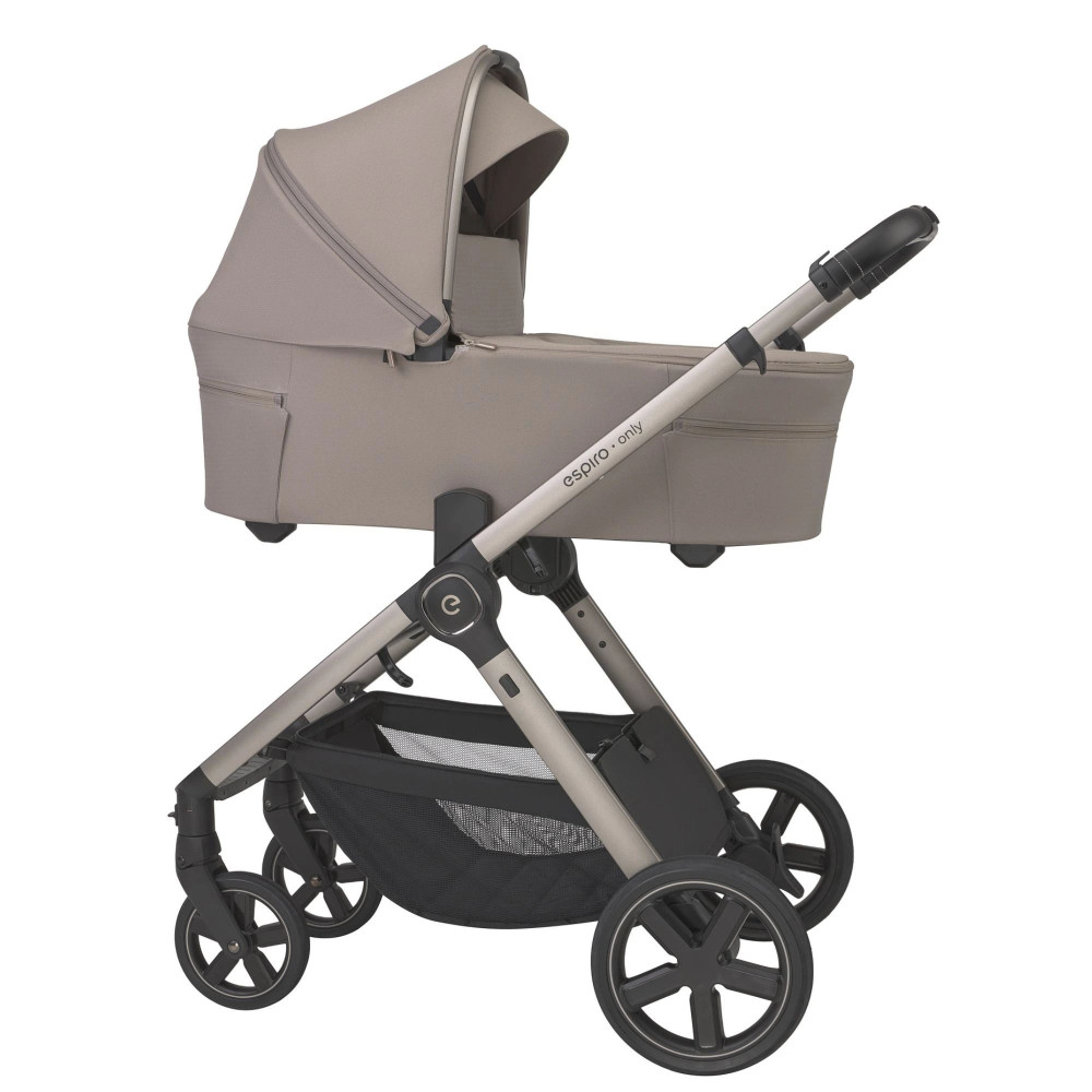 Espiro Only - lekki wózek dziecięcy 2w1, potrójna wentylacja gondoli, teleskopowa rączka, dwustronne siedzisko • 529 Sahara Beige