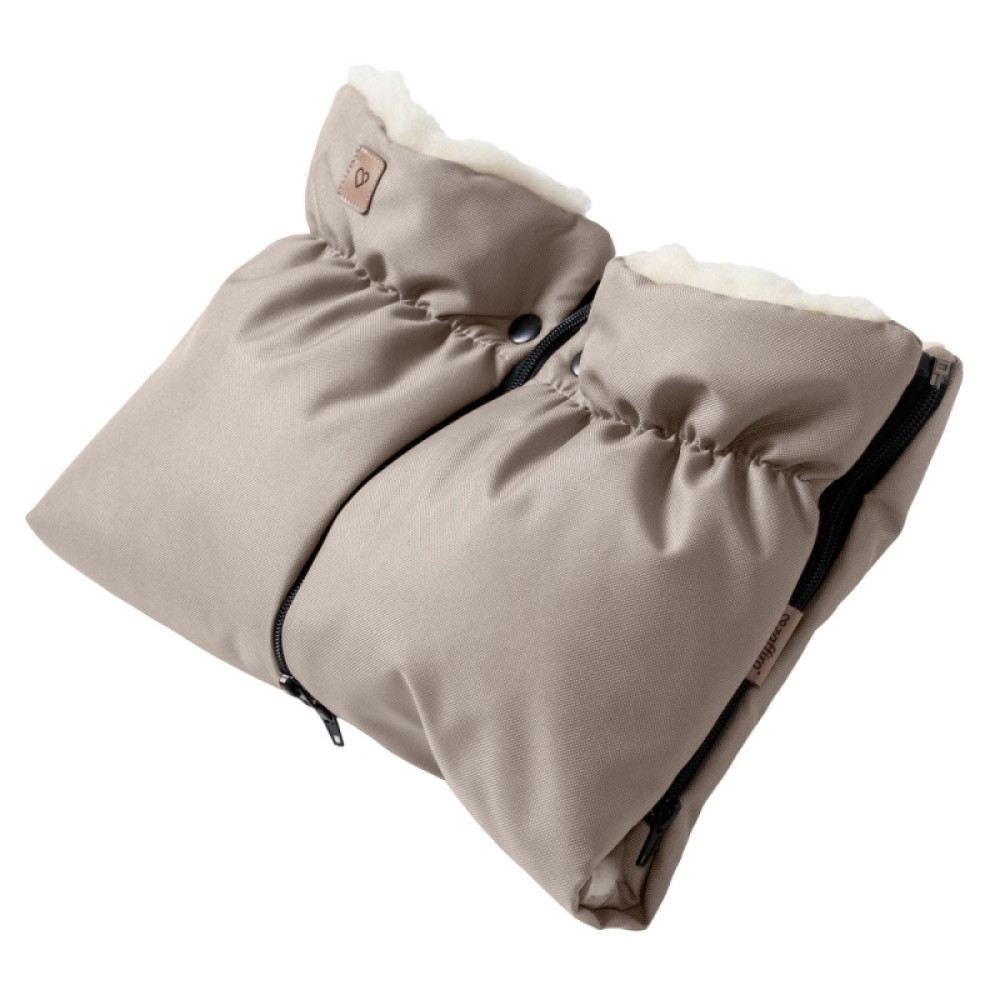 Zaffiro Scandi - mufka do wózka z wełną owczą Premium, dwuczęściowa 2w1 • Beige