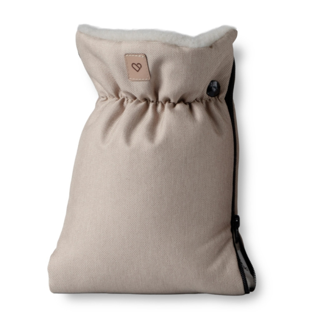 Zaffiro Scandi - mufka do wózka z wełną owczą Premium, dwuczęściowa 2w1 • Beige