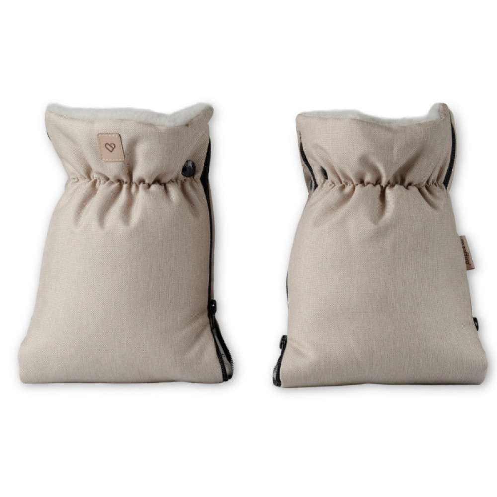 Zaffiro Scandi - mufka do wózka z wełną owczą Premium, dwuczęściowa 2w1 • Beige