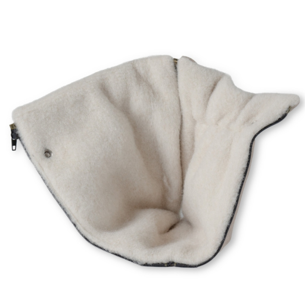 Zaffiro Scandi - mufka do wózka z wełną owczą Premium, dwuczęściowa 2w1 • Beige