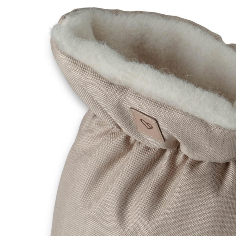 Zaffiro Scandi - mufka do wózka z wełną owczą Premium, dwuczęściowa 2w1 • Beige